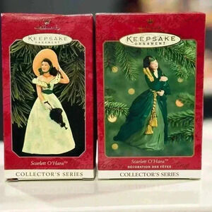 NEW! Set of 2 Gone With the Wind Scarlett O’Hara Christmas ornaments